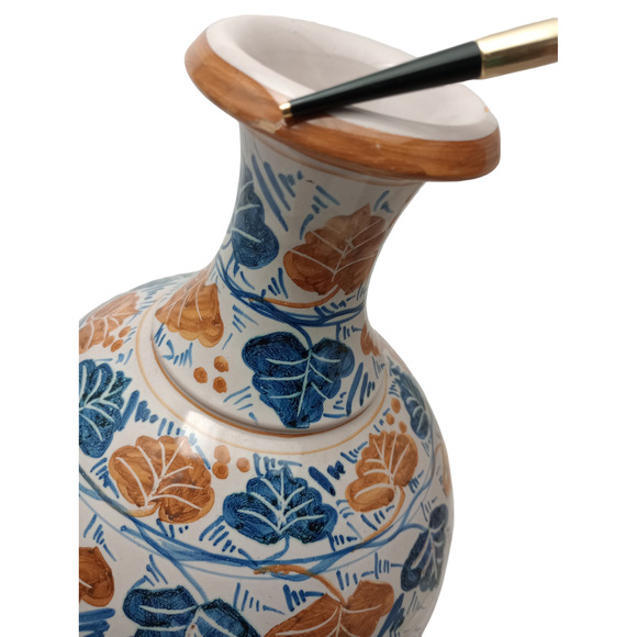 Peasant Village Italian Pottery 10" Vase # 73199 - Picture 4 of 6